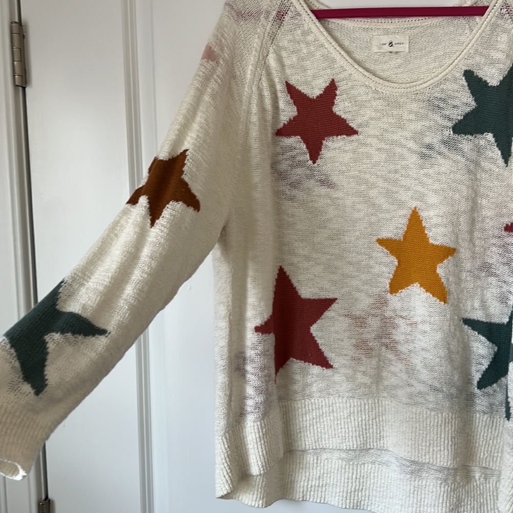 LOU & GREY Multi-color Star Lightweight Sweater - Picture 2 of 5